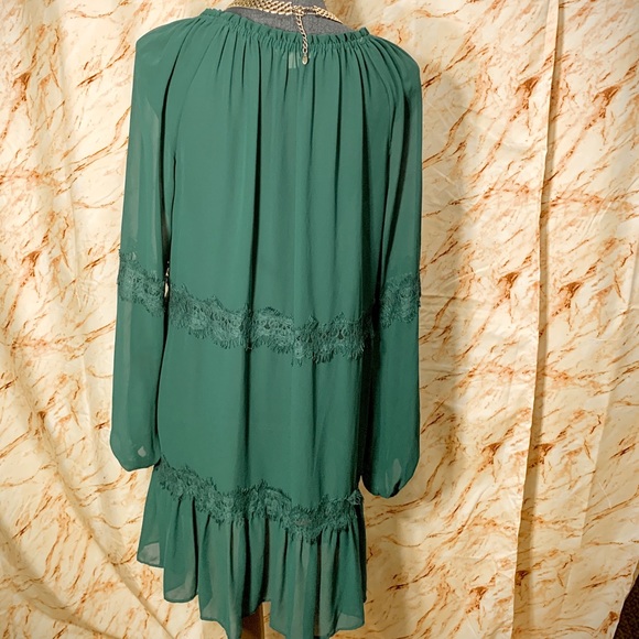 Gianni Bini Emerald Green Sheer Lacy Dress - Picture 3 of 10